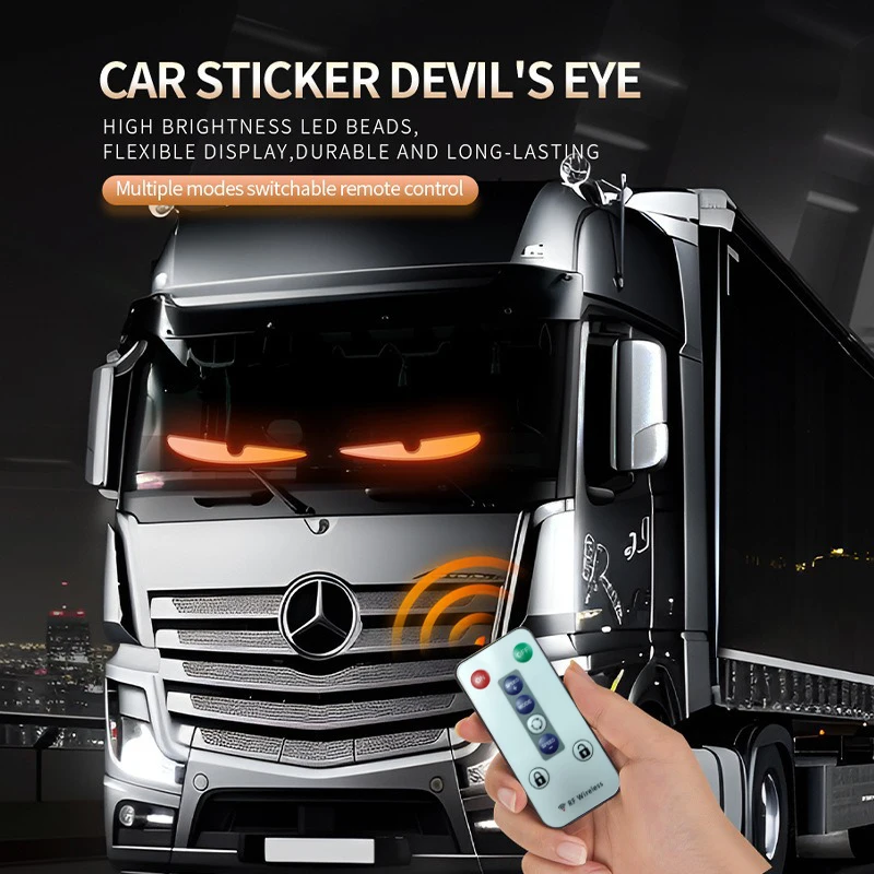 Pannello pixel a matrice LED per camion Devil Eye da 2 m, schermo morbido e pieghevole, telecomando, display di animazione, luce per parabrezza per camion per auto