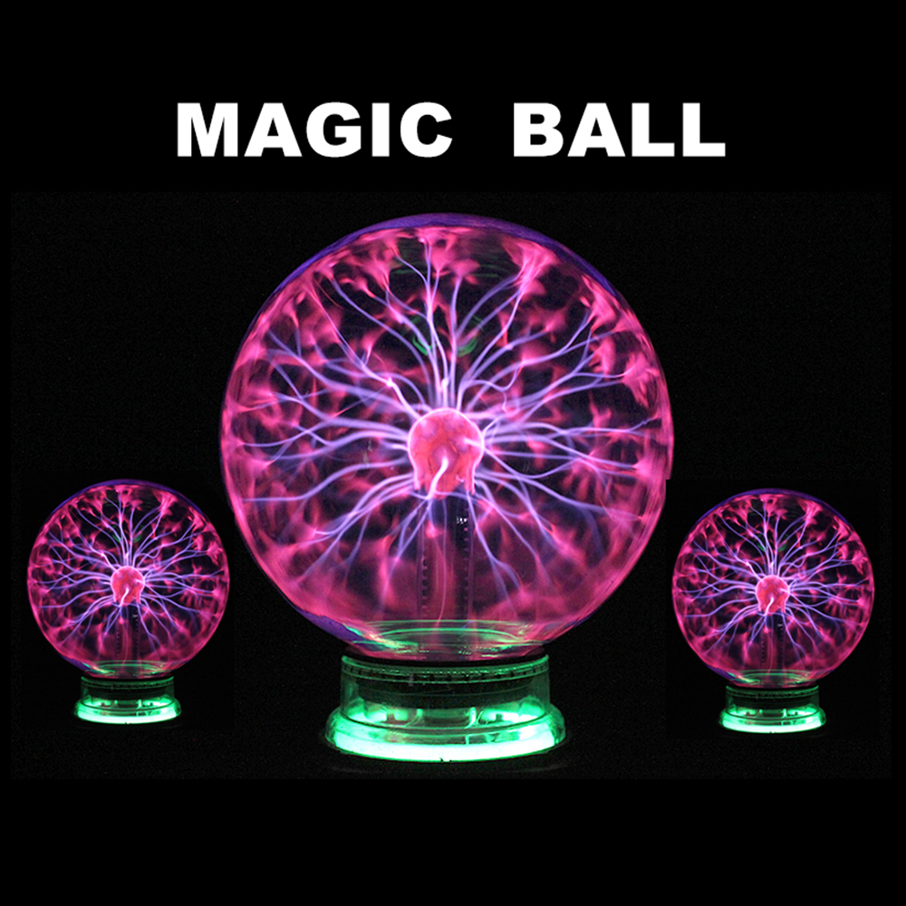 Novelty Magic Plasma Ball Light 220V LED Night Light 3/4/5/6/8 Inch Plasma Ball Touch Lamp Christmas Nightlight Kids Decor Gift