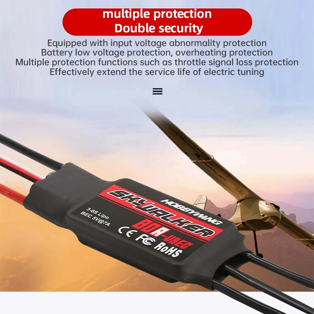 Hobbywing Skywalker 30A 40A 50A 60A 80A 100A V2 ตัวควบคุมความเร็ว ESC พร้อม UBEC สําหรับ RC FPV Quadcopter เครื่องบินเฮลิคอปเตอร์