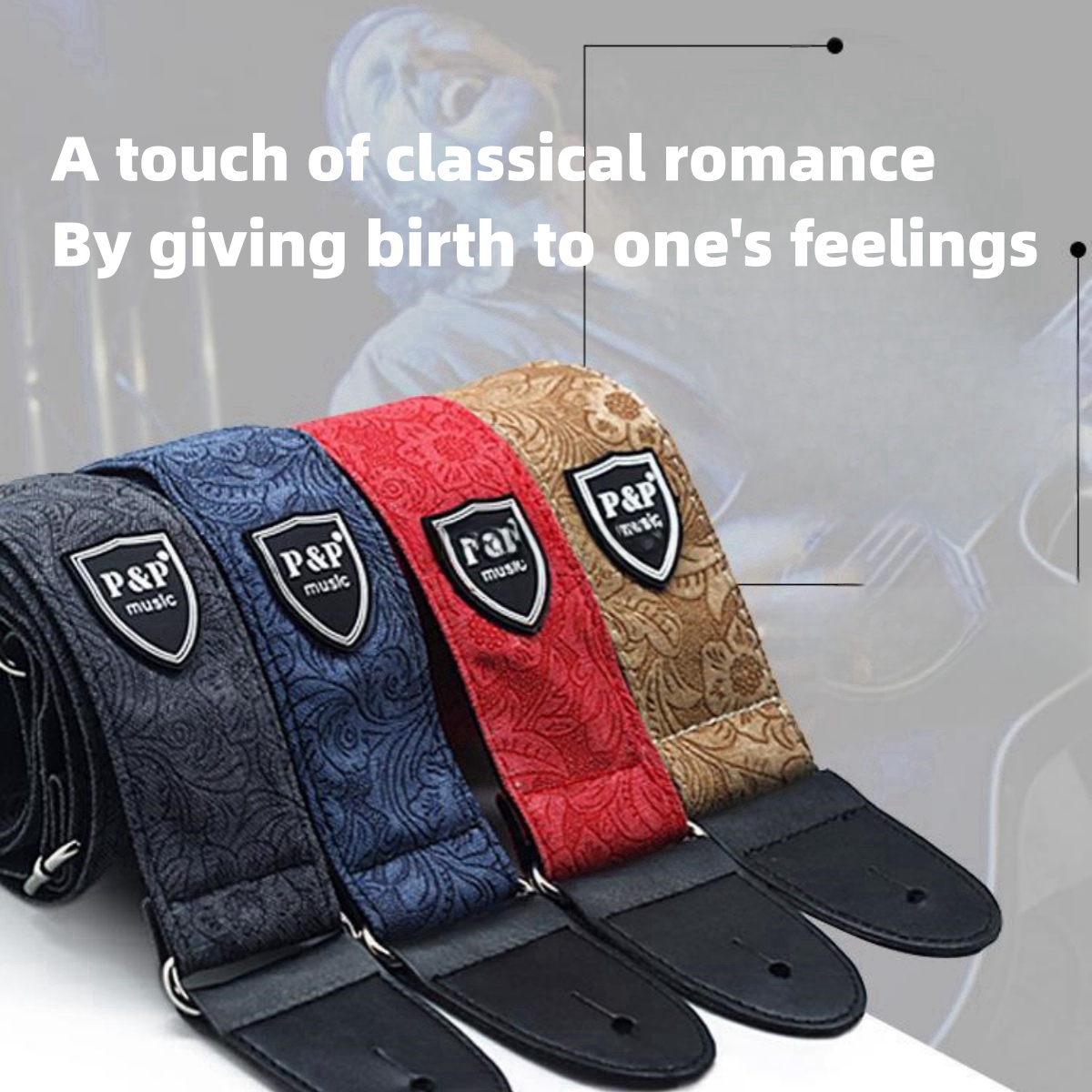 Correia de guitarra ajustável, espessamento de algodão jeans, cintos de guitarra para guitarra elétrica, baixo, ukulele, acessórios de guitarra