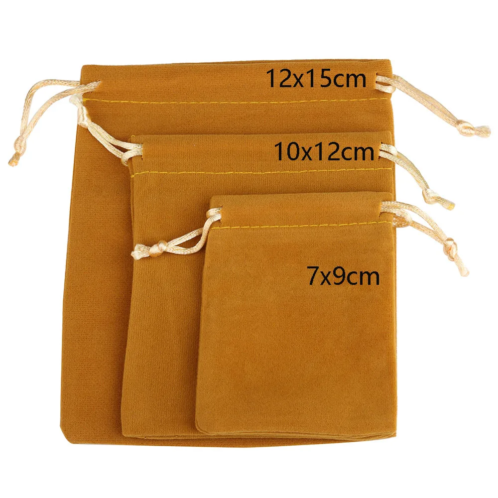 10 ชิ้น/ล็อต 5x7 7x9 10x12 12x15 ซม.กํามะหยี่เครื่องประดับงานแต่งงานบรรจุภัณฑ์คุณภาพสูง Drawstring บรรจุของขวัญกระเป๋าและกระเป๋า