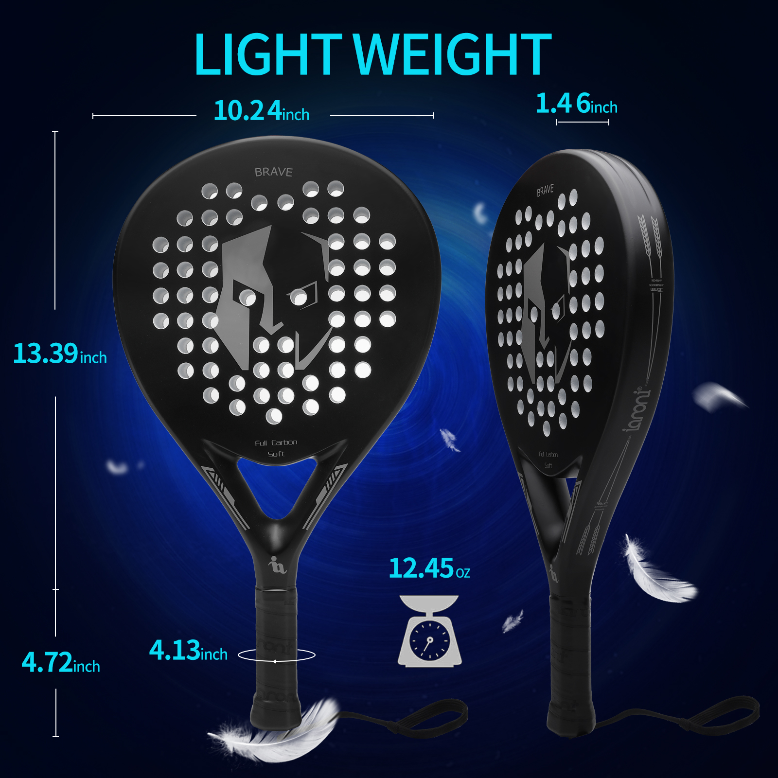 ไม้เทนนิสพาเดล,ไม้เทนนิสPaddleคาร์บอนไฟเบอร์EVAหน่วยความจําFlex Foam Core,Paddle Racketน้ําหนักเบาสําหรับPopเทนนิส