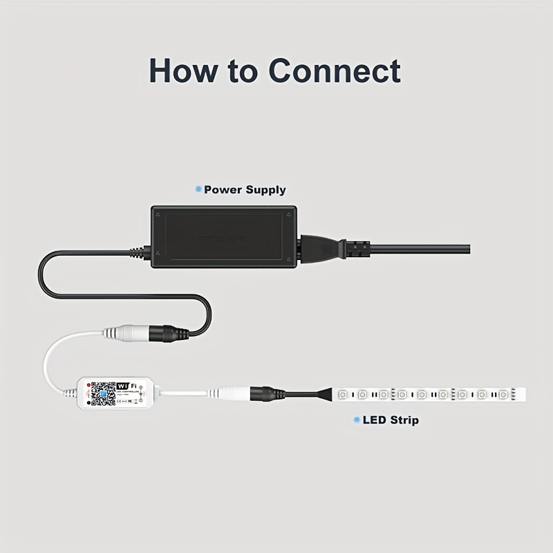 Controlador Wifi RGBW RGB, aplicación Magic Home, funciona con Alexa, Google Home, DC12-24V, tira de luz LED RGB de un solo Color, atenuador de voz