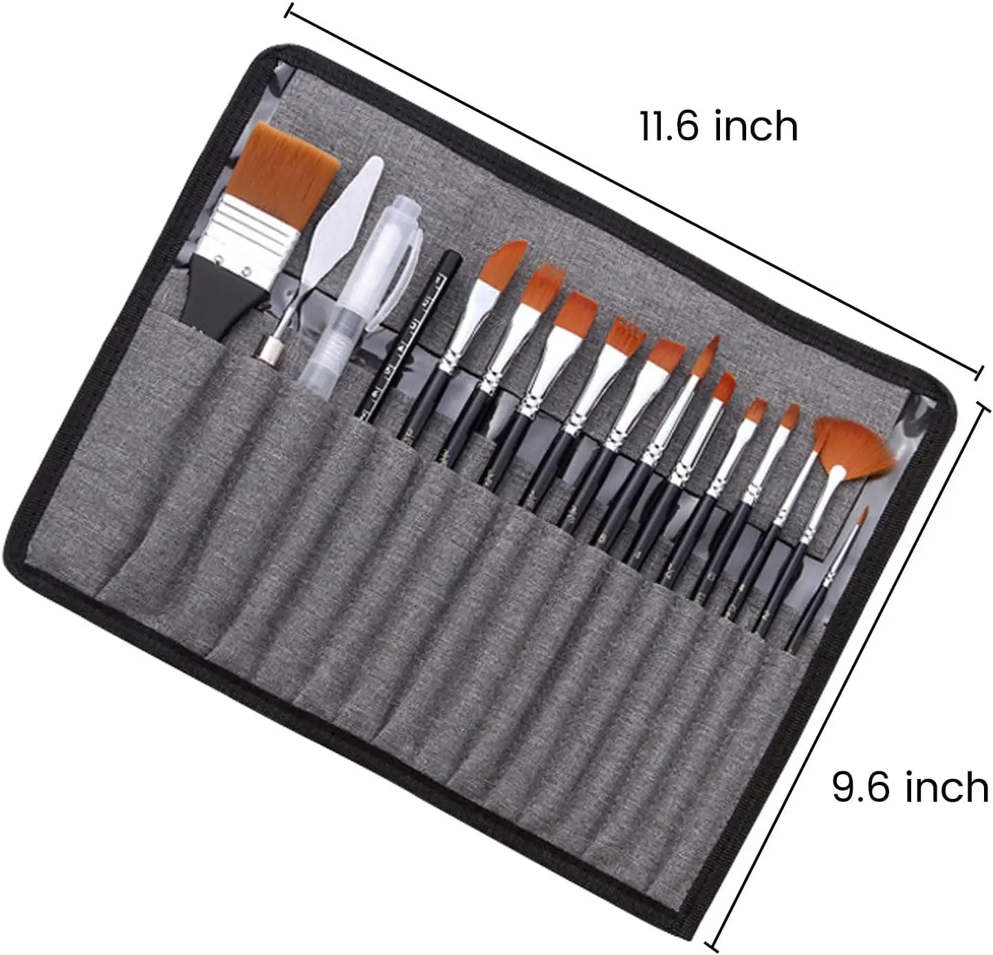 18 Pcs Professional Watercolor Paint Brushes for Artists Different Sizes with Flat Round Pointed Soft Nylon Hair Brushes