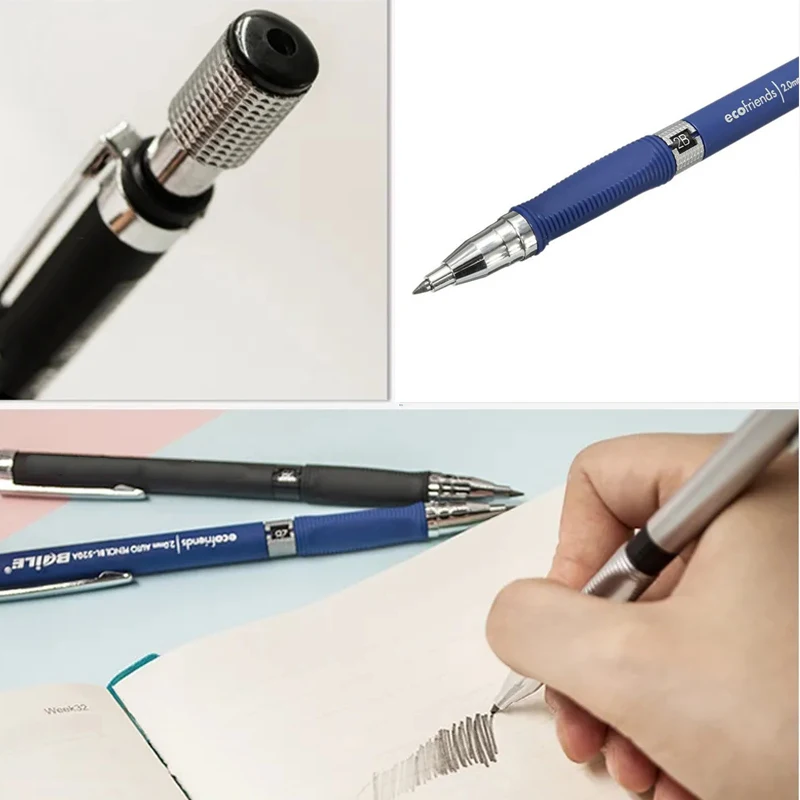 ชุดดินสอ 2.0 มม.2B สีดํา/สีเติมสําหรับเขียน Sketching Art Drawing ภาพวาดโรงเรียนดินสออัตโนมัติ