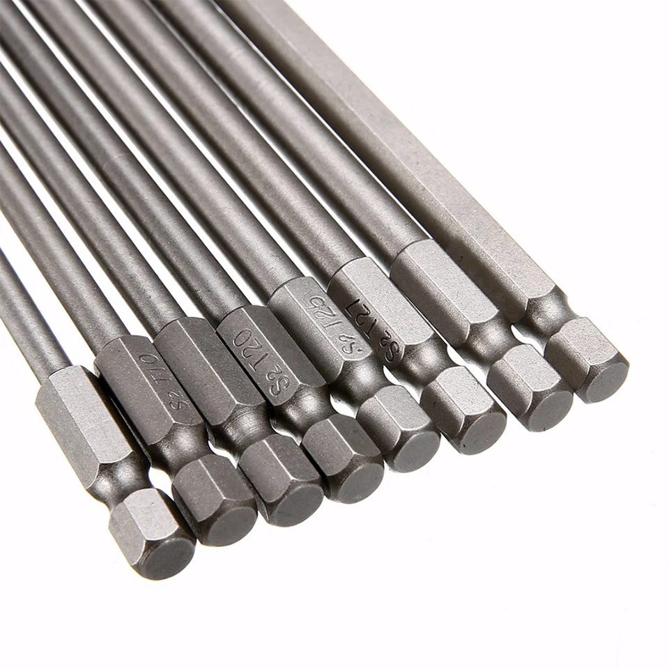 8PCS Torx Screwdriver Bit Set 1/4 Inch Hex Shank Magnetic Star Bits T8-T40 for Drill Wrench 150mm 200mm
