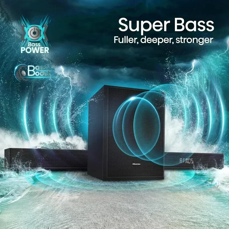 AX5125H 5.1.2Ch Sound Bar with Wireless Subwoofer, 500W, Dolby Atmos, Bluetooth 5.3, EzPlay, 4K HDMI Pass Through