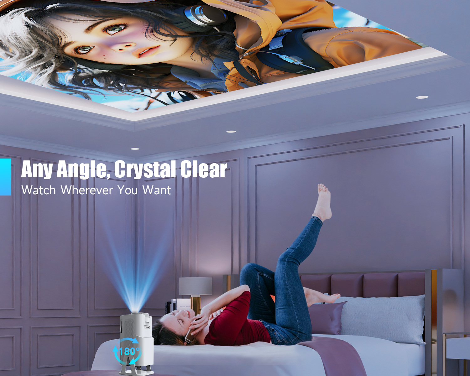 Magcubic Netflix mini proyector Android 13 HY320 NTV con licencia oficial con Amlogic S950D4 1080P 500ANSI WiFi dual BT5.2 voz