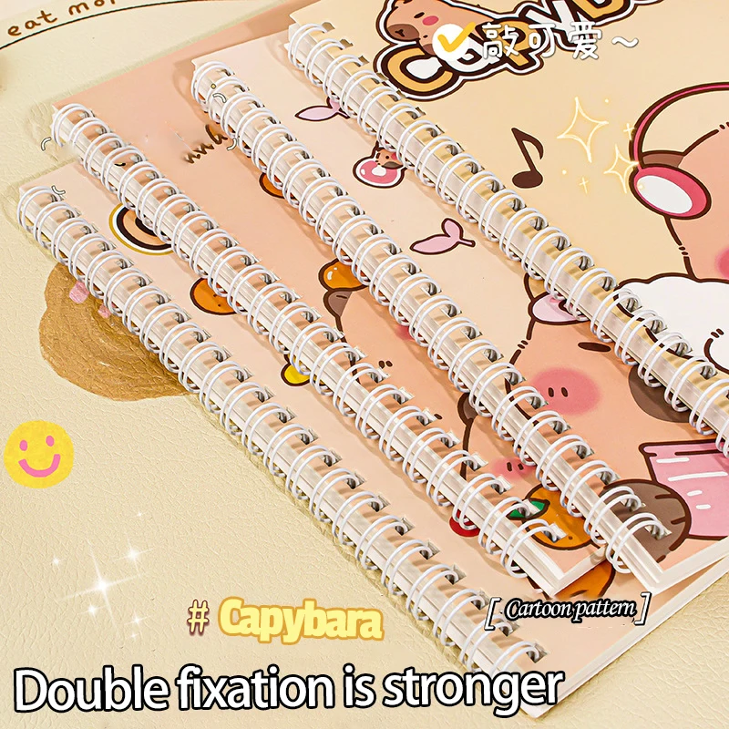 สมุด A5แบบเกลียว Capybara สมุดแพดขนาดเล็กสมุดแพดสำหรับเด็กนักเรียนไดอารี่อุปกรณ์การเรียน