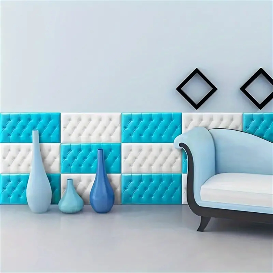 Adesivos de parede 3d papel de parede auto-adesivo engrossar tatami anti-colisão tapete de parede almofada crianças quarto sala de estar almofada de espuma macia