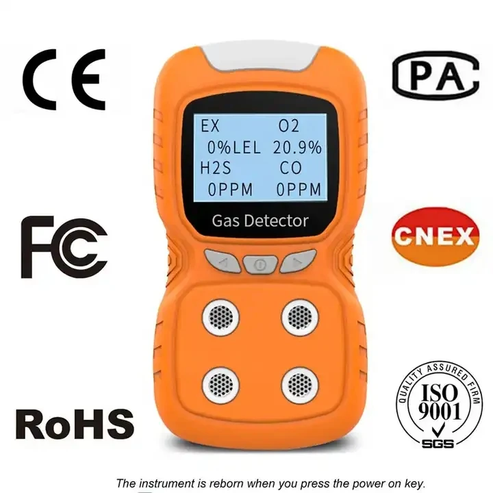 PLT840 Portable Multi Gas Detector 4 Gas Monitor With Micro Clip (h2s,O2,Co,And Ex ) 4 Gas Detector