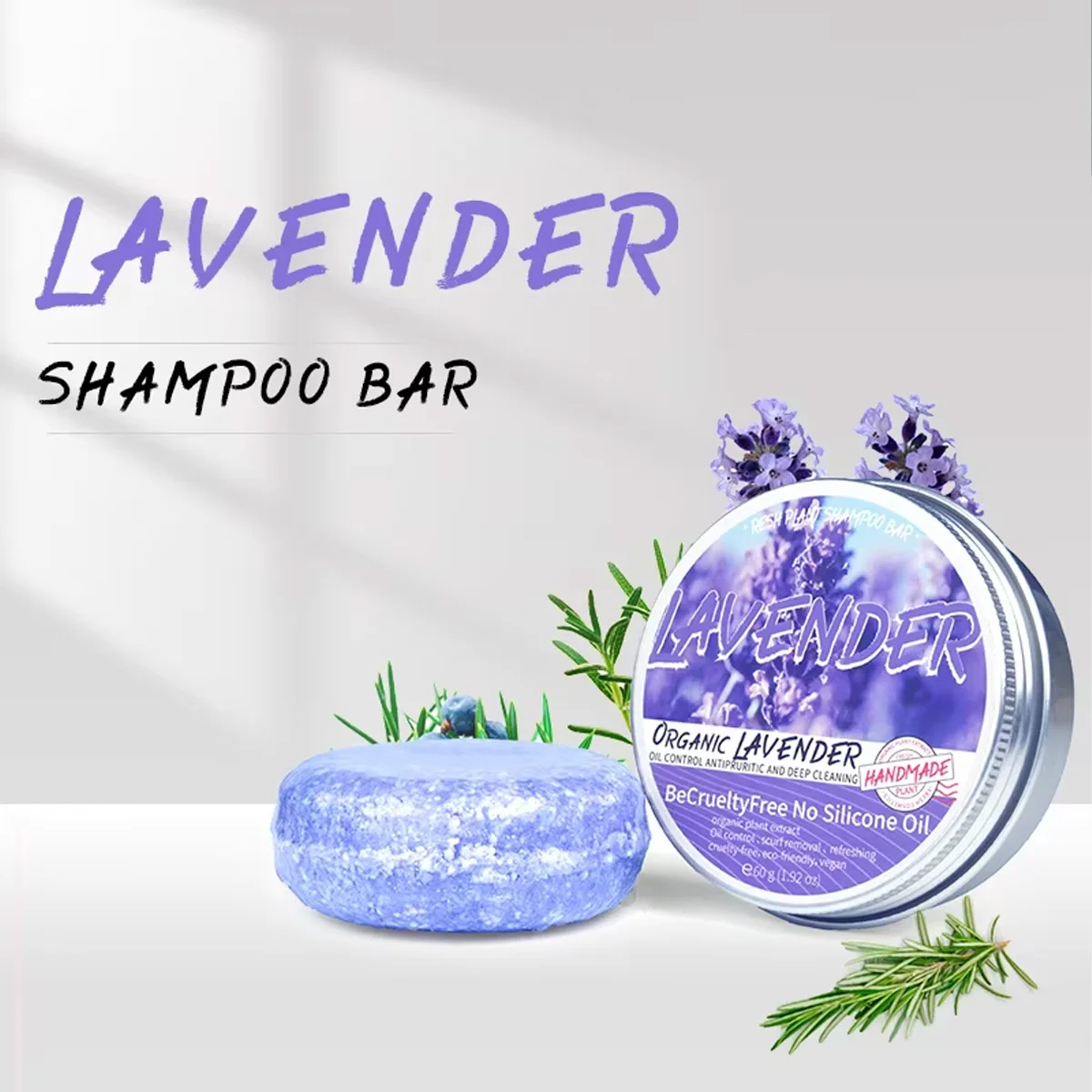 Lavendelshampoo is verfrissend, oliecontrole en glad voor het haar, het probleem van de vette hoofdhuid oplossen zonder siliconenolie res