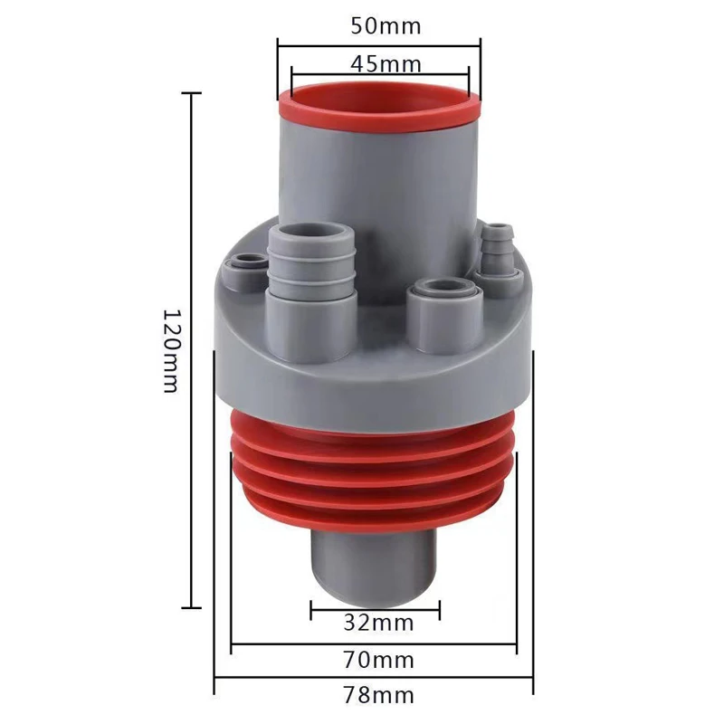 Küchenrohr-Abflussrohr-Anschluss, Fünf-in-Eins-Filter für Geschirrspüler, Waschbecken, Kanalisation, geruchsdicht, Insektenverbindung, Wasserreiniger, Frontfilter-Anschluss