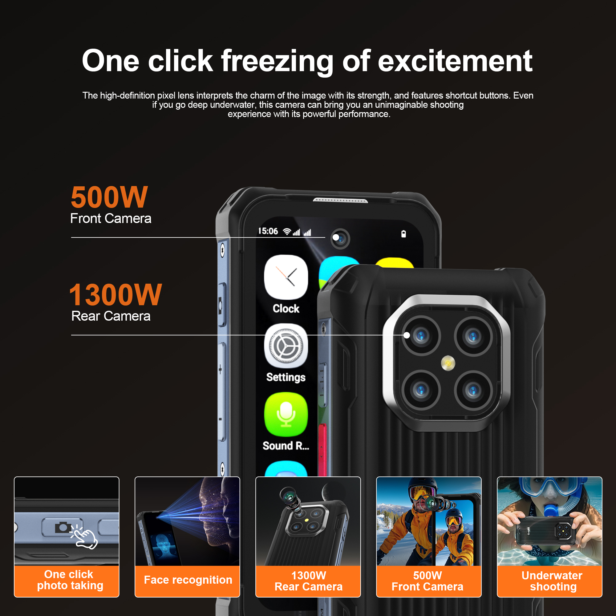 SERVO TANK500 IP68 impermeable Mini teléfono inteligente 4G LTE Android 12 RAM 6GB ROM 128GB PTT red intercomunicador pequeños teléfonos inteligentes resistentes