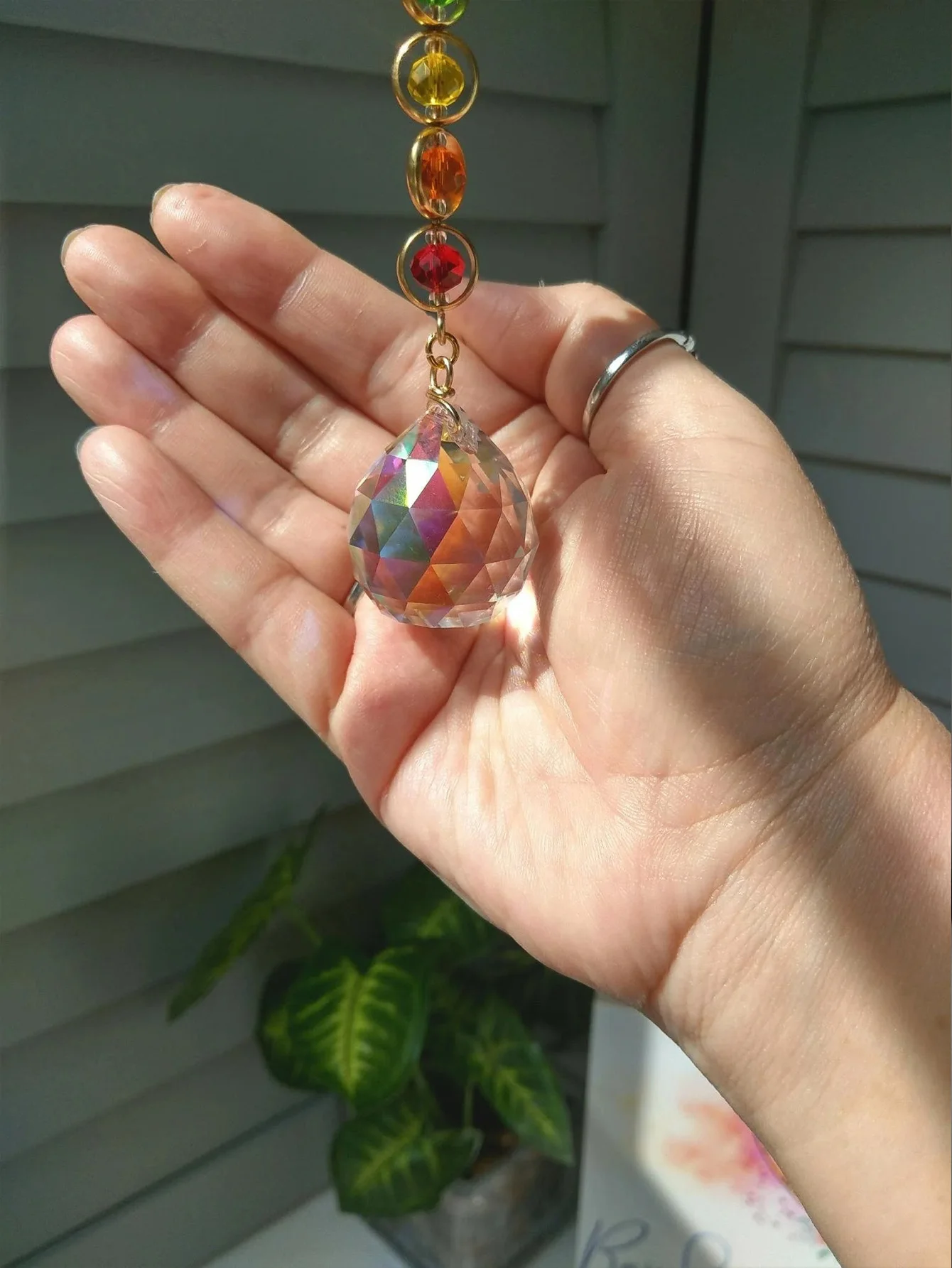 1 PC คริสตัล Suncatcher มือถือสมาธิตกแต่งบ้าน Rainbow Maker Prism Suncatcher (Rainbow และแฟนตาซี)