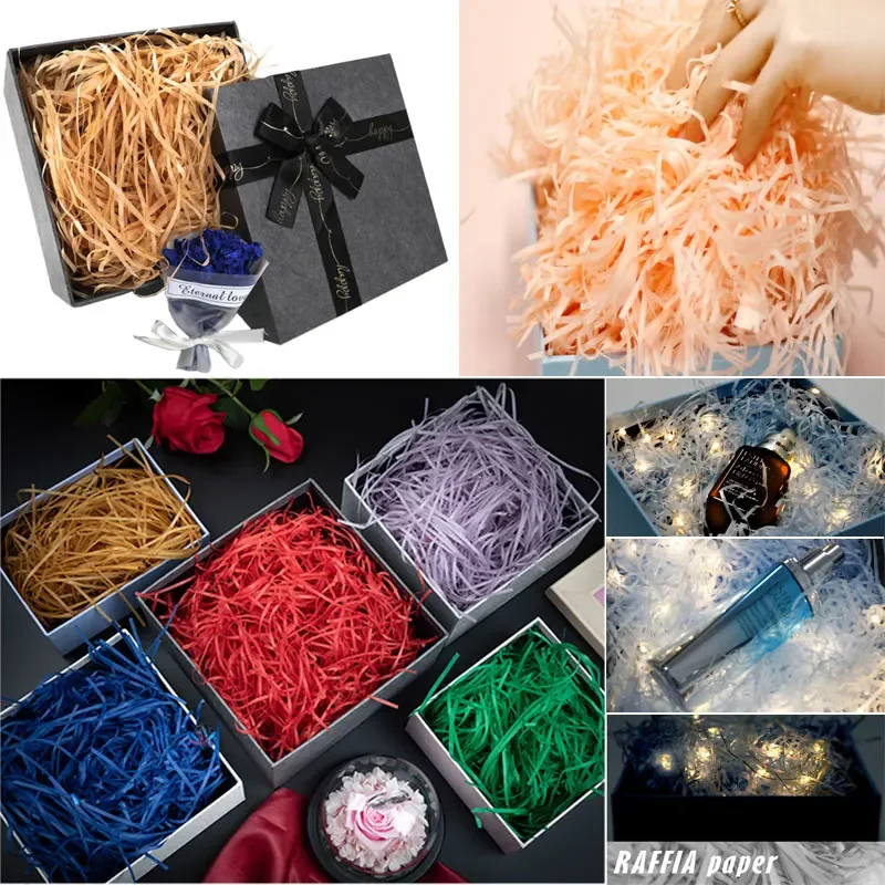 ギフト、raffi、raffia、紙、raffia、DIY用、包装用、キャンディーとウェディングパーティー用、包装用、100g用のraffi-raffiシュレッダーフリリア