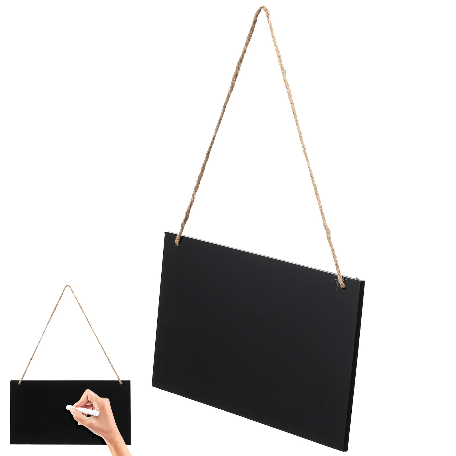 Rectangle Erasable Blackboards Hanging Board Chalkboards Display Restaurant Menu Place Card Material Rope Mini Signs
