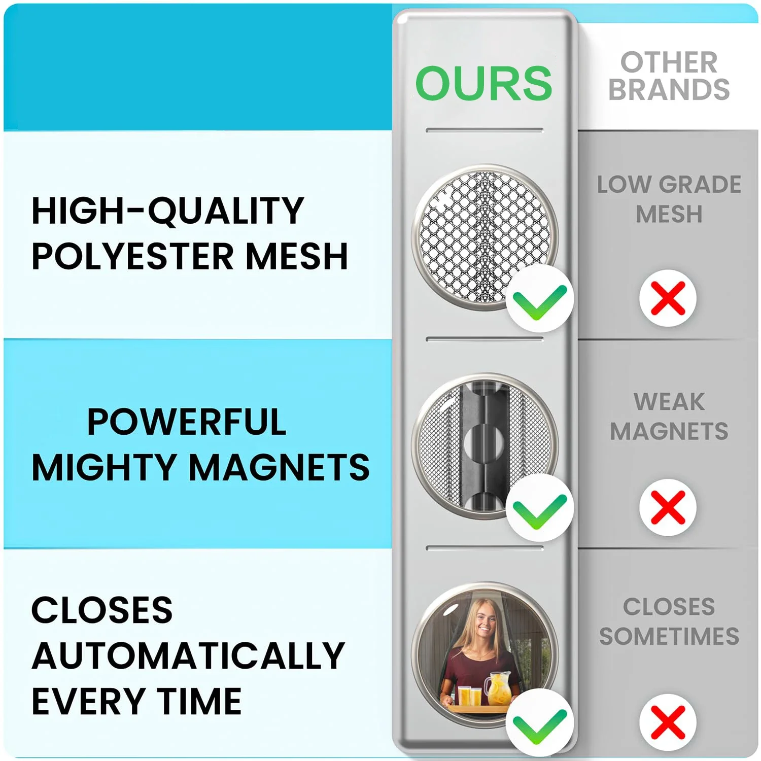 Mosquito Net Door Curtain Screen Magnets Mesh Magnetic Window Automatic Closing Curtains Anti Fly Insect Sandfly Mosquitoes Canv