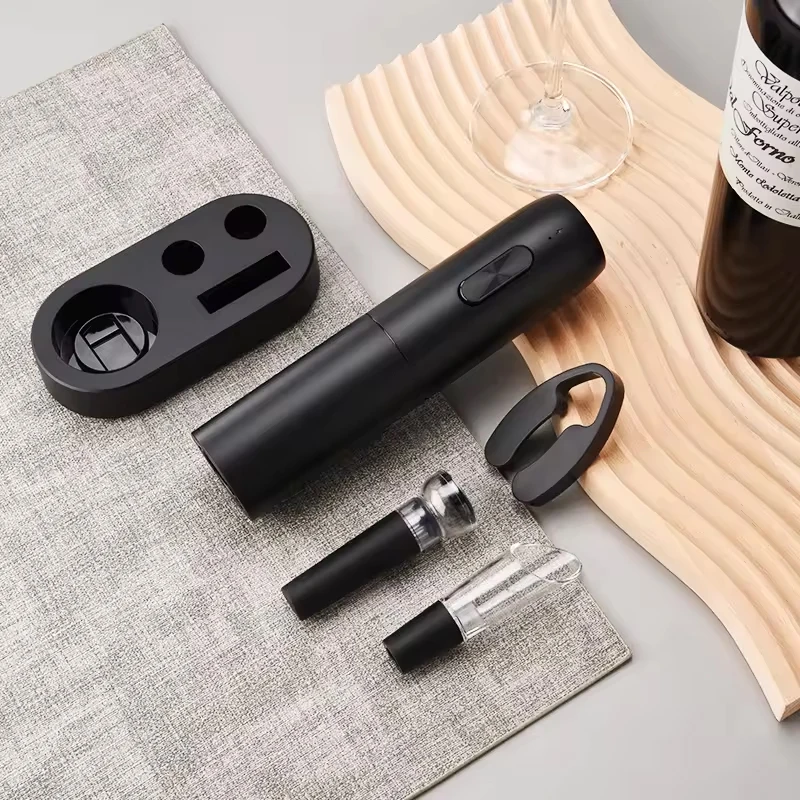 Set apribottiglie elettrico 4 in 1 Set cavatappi elettrico ricaricabile automatico Set apribottiglie Tappo per vino, versatore per vino