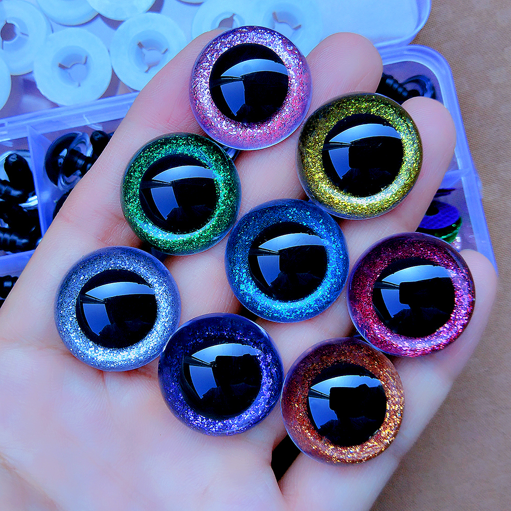 30 Chiếc 3D DIY Lấp Lánh Nhựa An Toàn Mắt Cho Móc Đồ Chơi Amigurumi Móc Bằng Hỗn Hợp Màu Thủ Công Búp Bê Mắt 9/10/12/14/16Mm