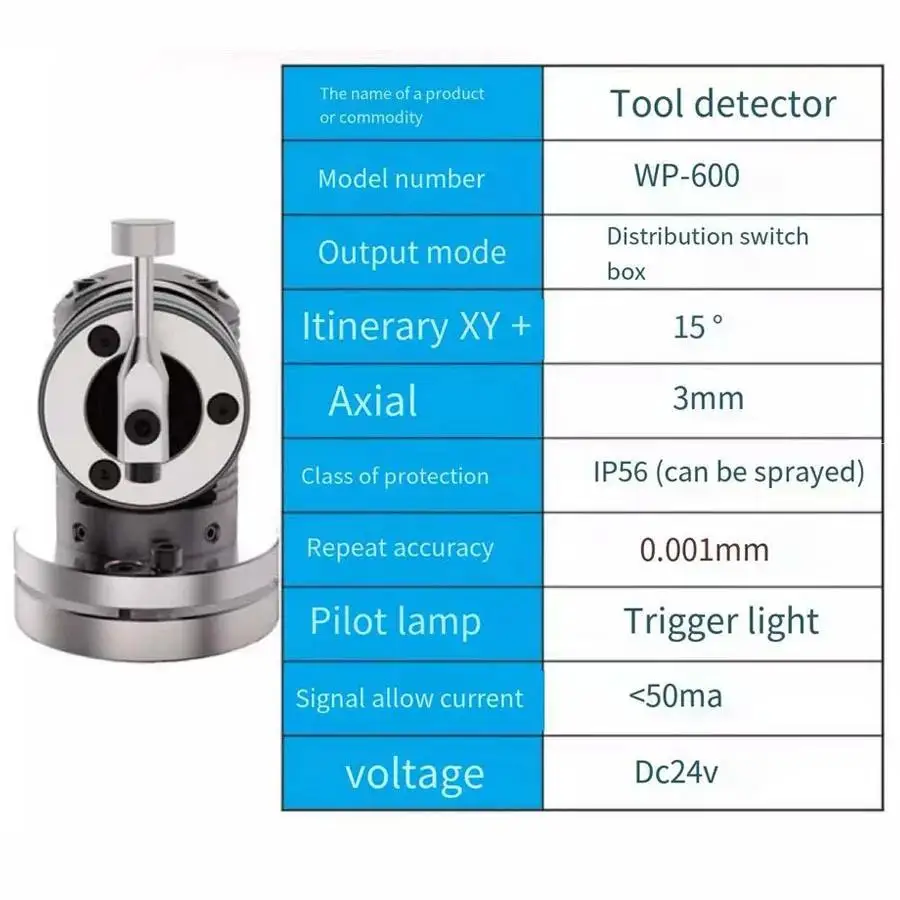 CNC Wired Probe Sensor Edge Finder Repetitive Accuracy 0.001mm WP-600 five direction DC12-24V Tool Setter