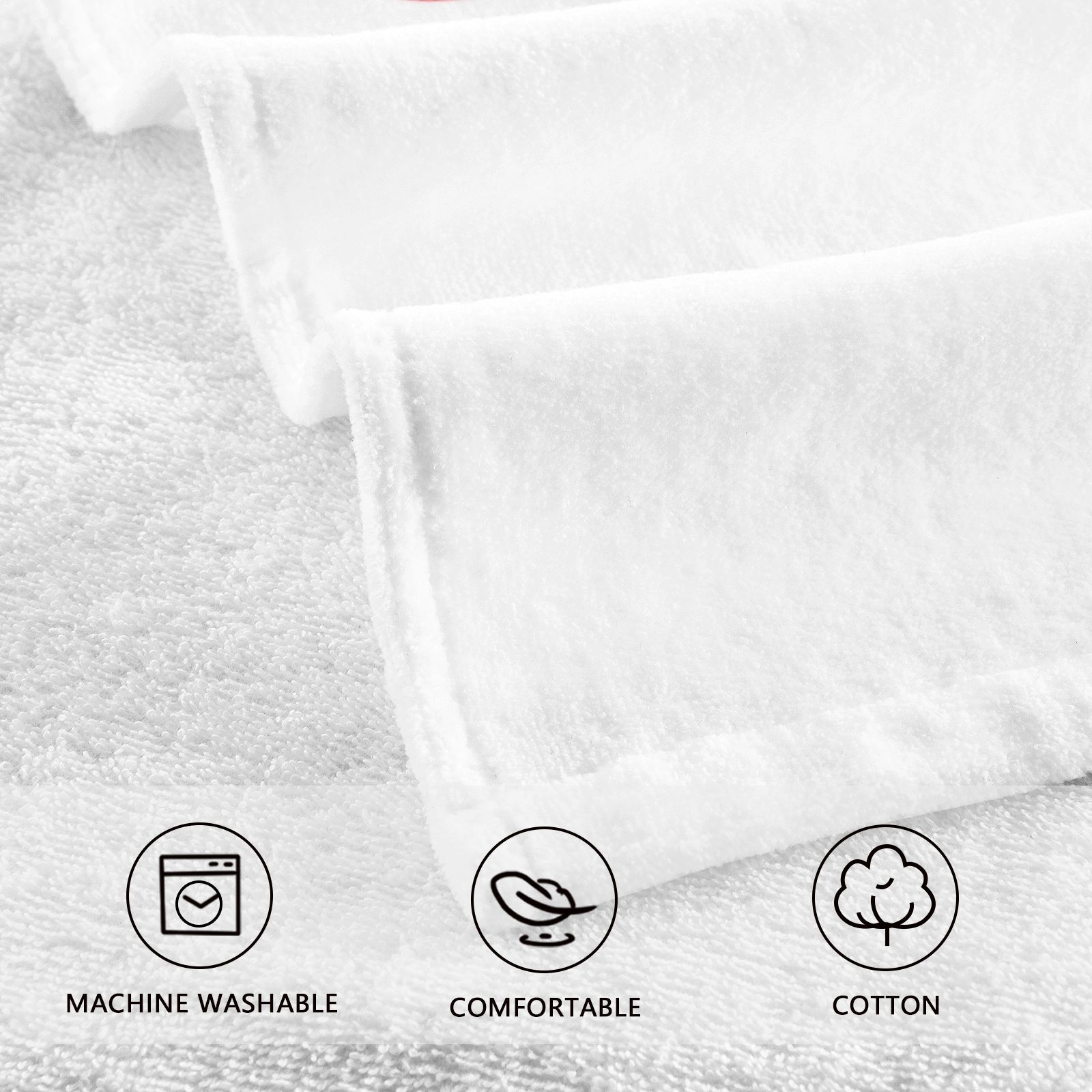 100% Cotton Bathroom Hand Towel Thickened Face Hair Towels Bathroom Adults Hotel Travel  Water Absorption Custom Image