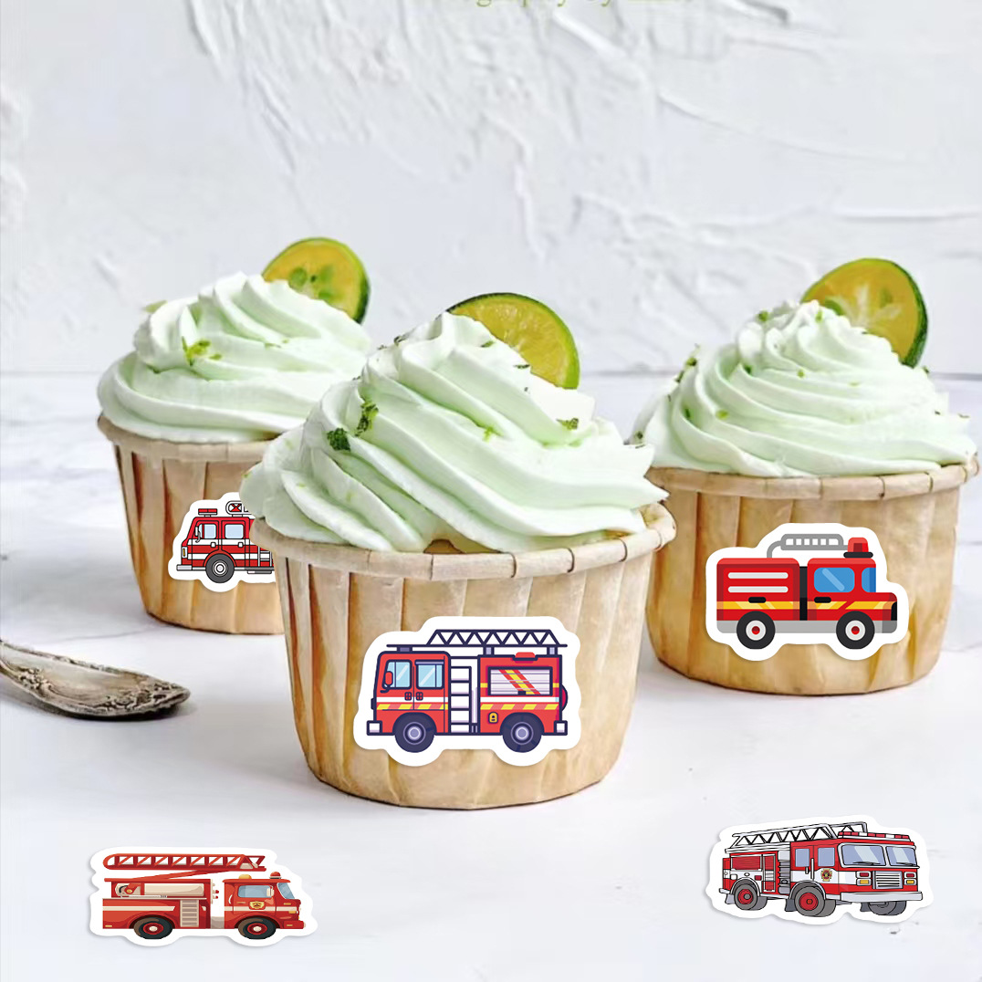 500PCS Feuerwehrauto Rollenaufkleber Graffiti Cartoon Kunst Geschenk Scrapbooking Wohnzimmer Telefon Gemeinschaft Skateboard Nostalgie Aufkleber