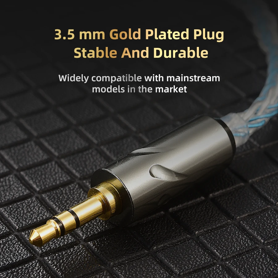 Qkz t1 cabo de fone de ouvido 200 núcleo cobre banhado a prata cabo de atualização 0.75mm 3.5mm 2pin fone de ouvido com fio para kz zsn zs10 pro edx trn