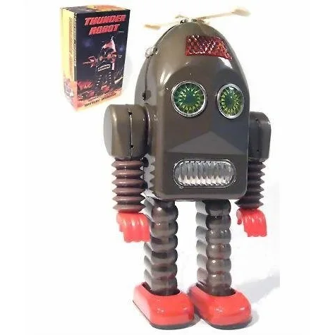 TR2015 電動フラッシュロボットビッグフェイスロボットクリエイティブギフトオーナメントブリキのおもちゃ