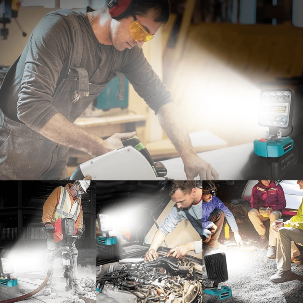 53 LED Cordless Work Light Protable Home Spotlight Handheld Rechargeable Repair Flashlight For Makita 18V Battery (No Battery)