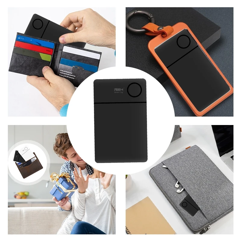 Rsh smart ultra dünne Mini-GPS-Locator-Tracking-Gerät drahtlose wiederauf ladbare Position Brieftasche Tracker-Karte funktioniert mit Apple finden meine