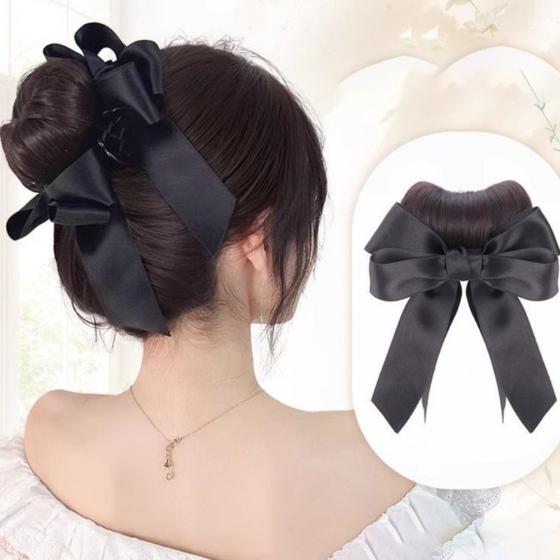 Synthetischer Chignon, natürliches Kunsthaar, Schleife, hohe Krawatte, Dutt-Clip, Perücke, modische Haar-Twist-Kopfbedeckung