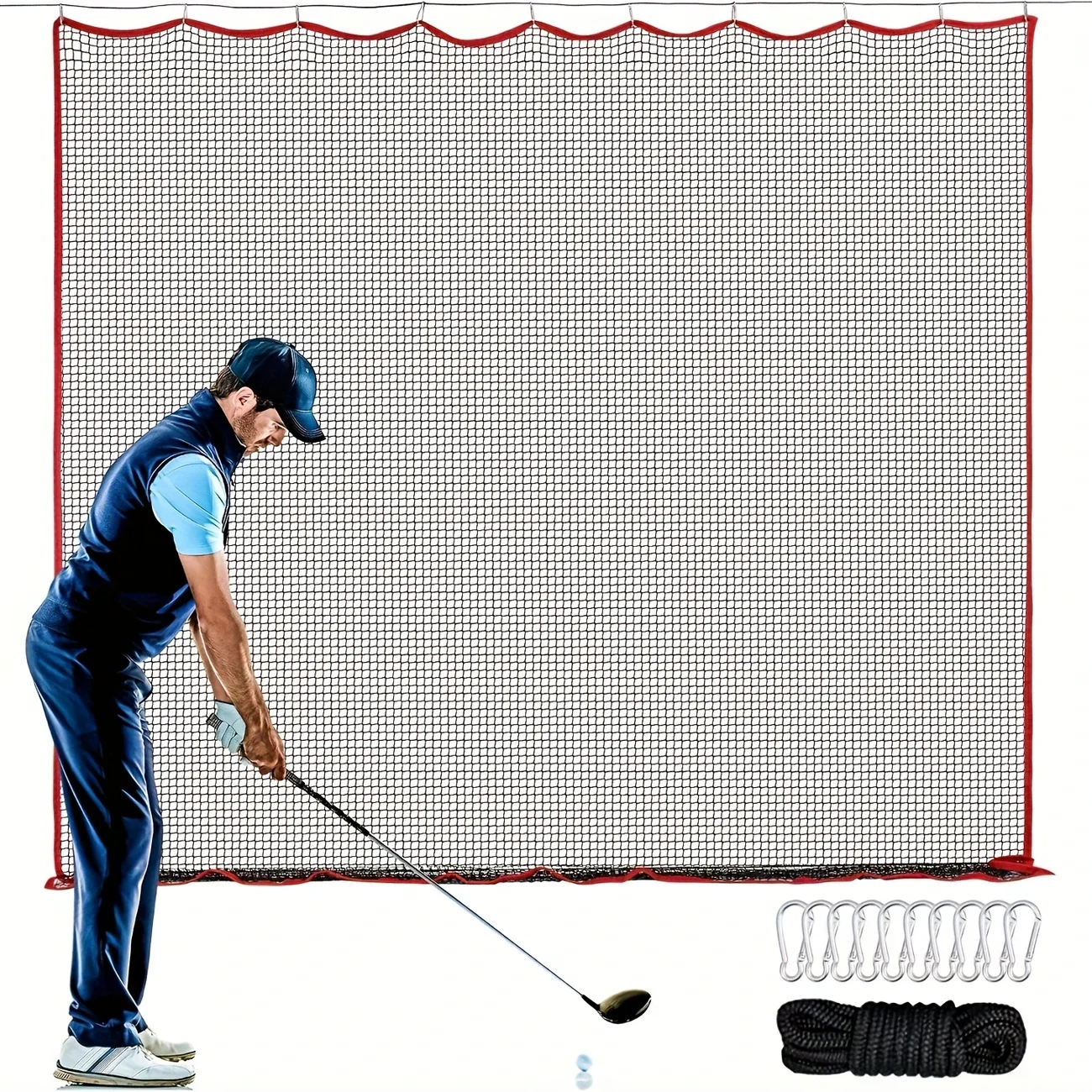 Rete da golf, rete da allenamento per golf da 10x10 piedi e rete sportiva, rete da golf ad alto impatto, rete per palline da golf resistente,