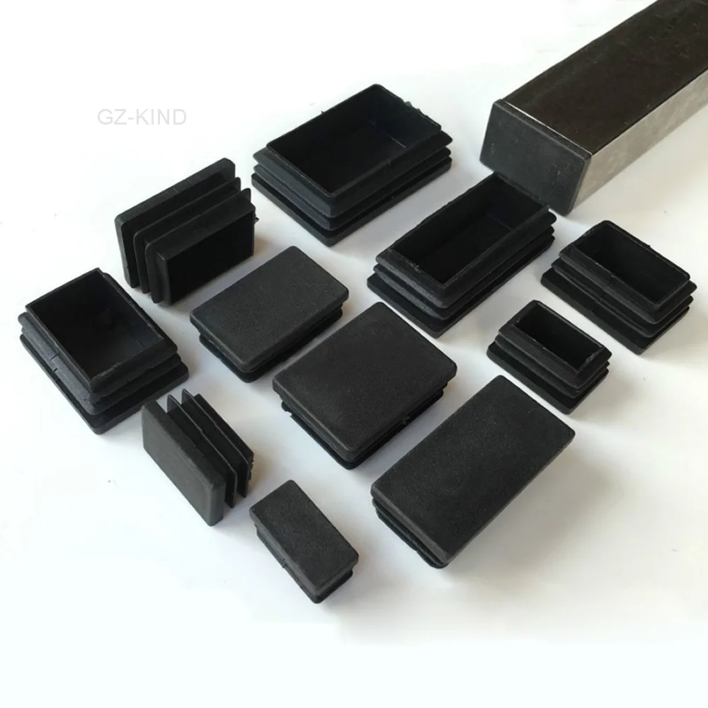 2/4/8ชิ้น40X80มม. ฝาปิดปลายขวดพลาสติกสีดำฝาปิดท่อปลั๊กอุดขาเหล็ก