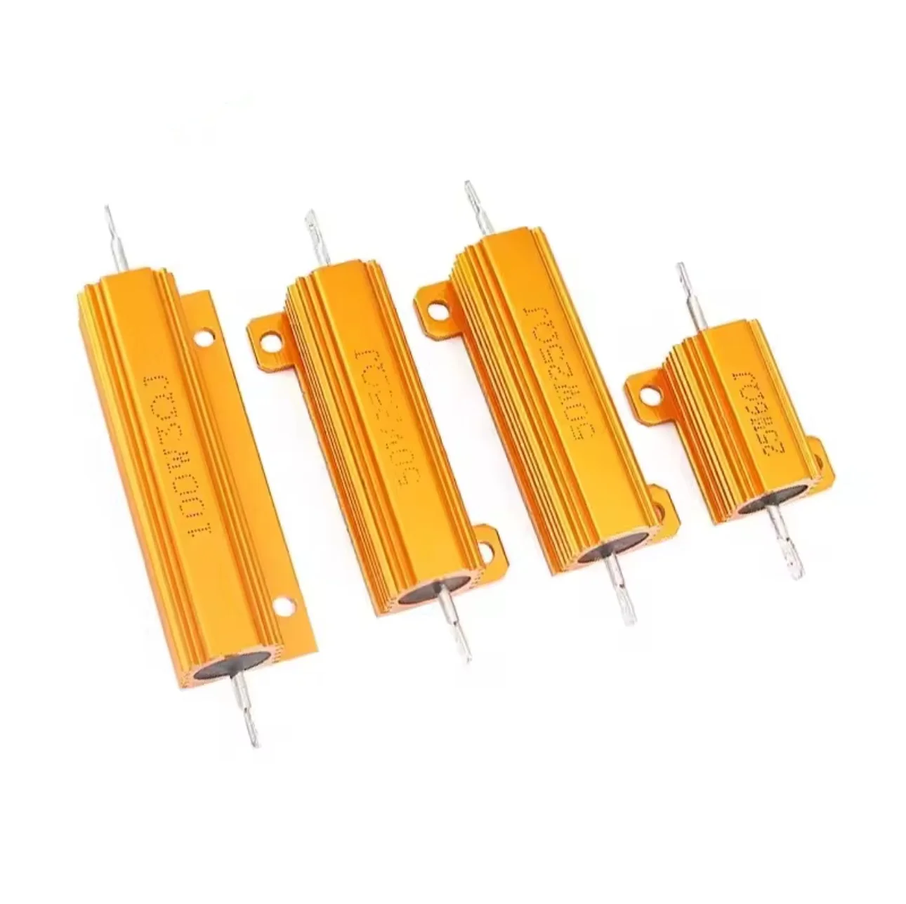2 unids/lote 10W 25W 50W 100W resistencia de potencia de aluminio 0,1 ~ 1 Kohm carcasa de Metal resistencia bobinada resistencias de carga 4ohm 6ohm 8ohm