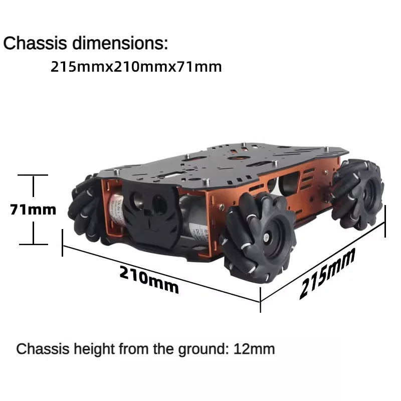 10-25Kg Belasting RC Tank Metalen Mecanum Wiel Robot Auto voor Arduino Robot DIY Kit met 12V Encoder Motor Ps2 Programmeerbare Robot Kit