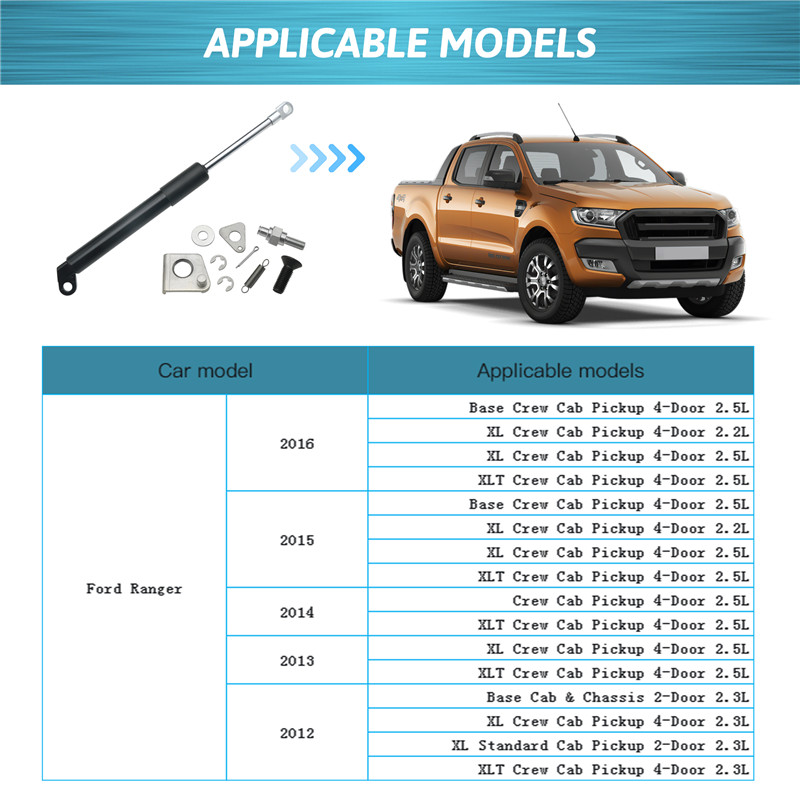 1ピース/セットフォードレンジャーT6 T7 xl 2012 2013 2014 2015 2016車のテールゲート支援減速リフト春衝撃サポートガスストラット