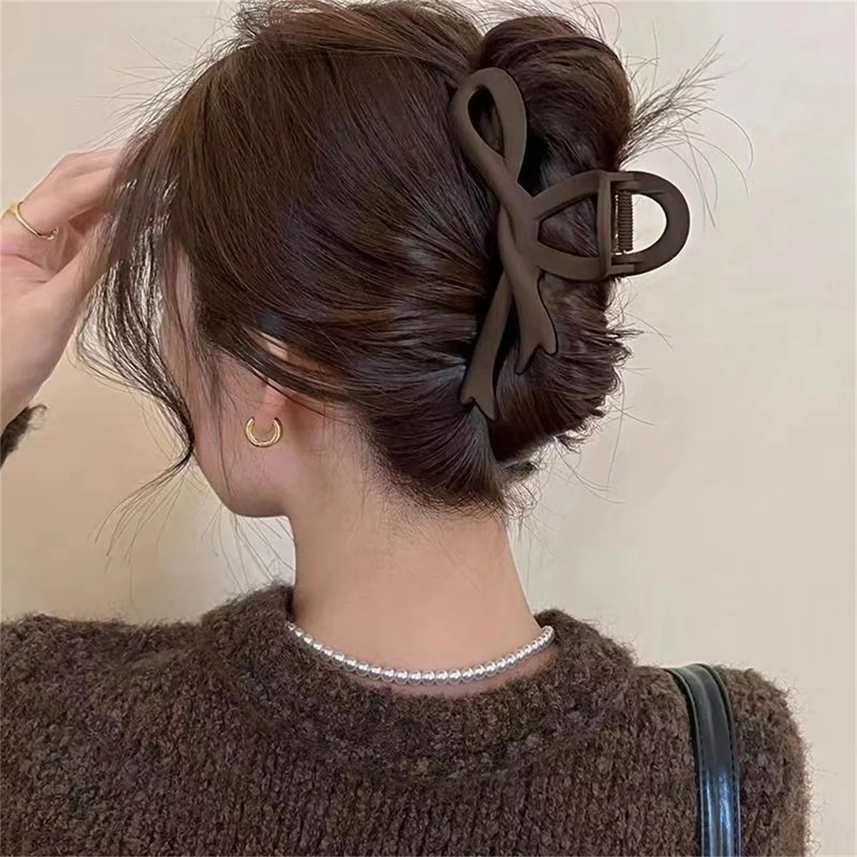 13cm grampos de cabelo fosco fita vintage arco garras de cabelo caranguejo headwear grampos de cabelo rabo de cavalo de tubarão para mulheres acessórios de cabelo presilhas