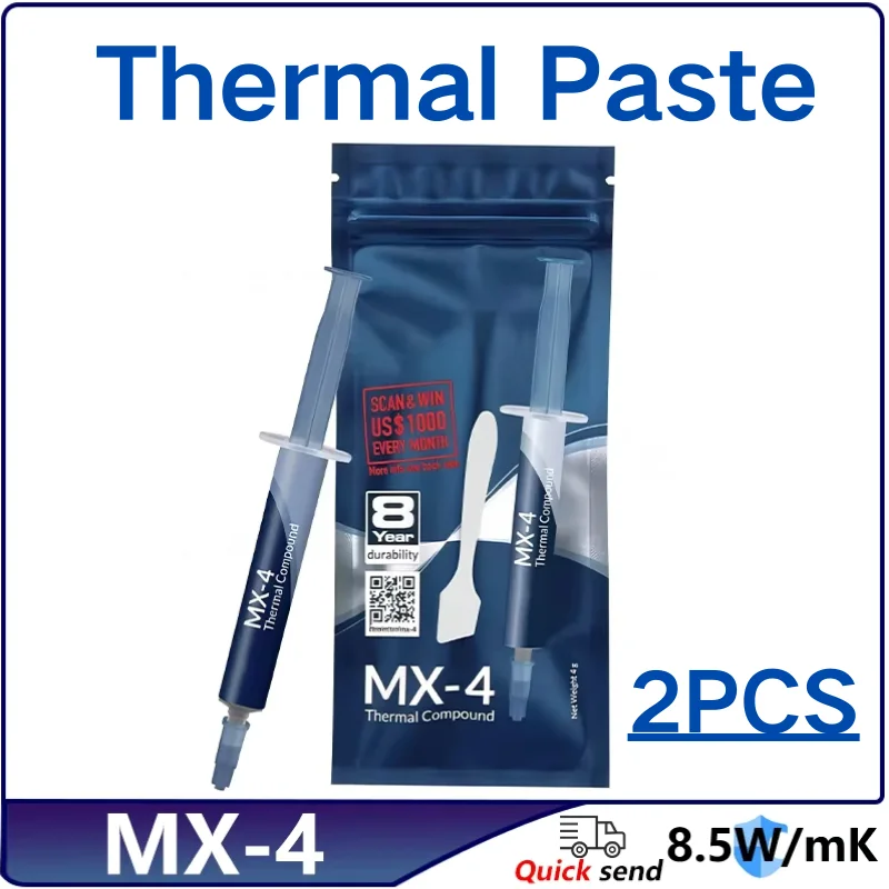 MX4 Thermal Paste Processor MX-4 4g 8.5W/M-k For CPU GPU Printer HeatSink Cooling Cooler Thermal Grease Compound Silicone