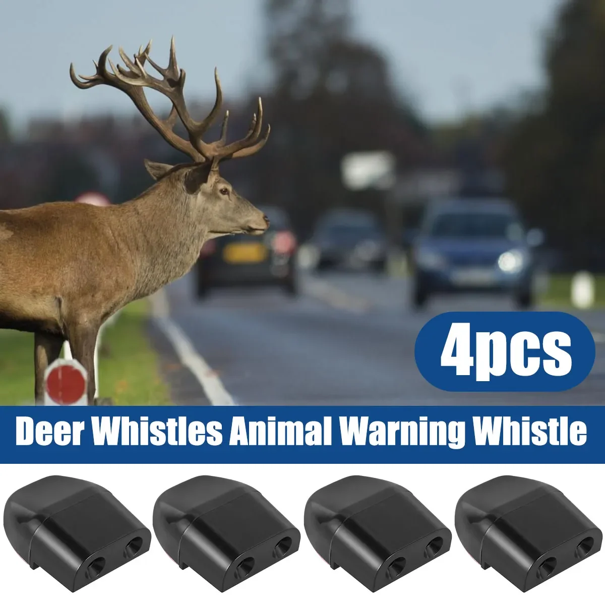 Dispositivo de silbatos de advertencia de ciervo, silbatos repelentes de ciervos portátiles, Mini silbato de seguridad para coche, alerta de animales resistente a la intemperie, 4 Uds.