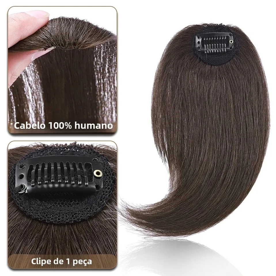 S-noilite lado separação bang 2 pçs franja de cabelo natural franja de cabelo humano esquerda direita extensões de cabelo 16g franja de cabelo com clipe