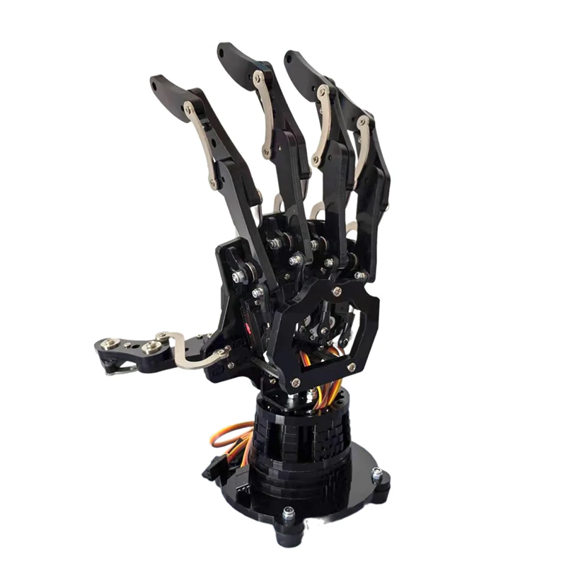 5 Dof Roboterhand mit Sockel, humanoider Roboterfinger, bionisch zusammengebaute mechanische Manipulatorklaue für Arduino, programmierbarer Roboter