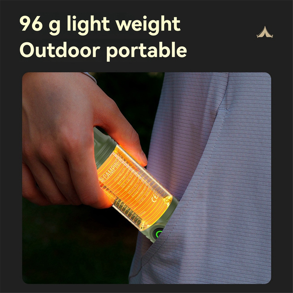 A71P มัลติฟังก์ชั่นแบบพกพา Camping Light Mountaineering ตกปลาเต็นท์กันน้ํา Hook ไฟฉุกเฉินสีกากี