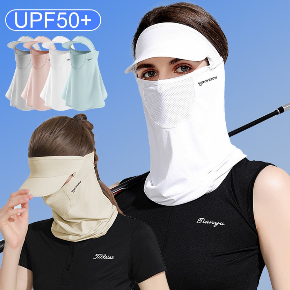 Máscara de seda de gelo respirável, Resistente UV, Peso leve, Gaiter pescoço, Anti-UV, Proteção facial total