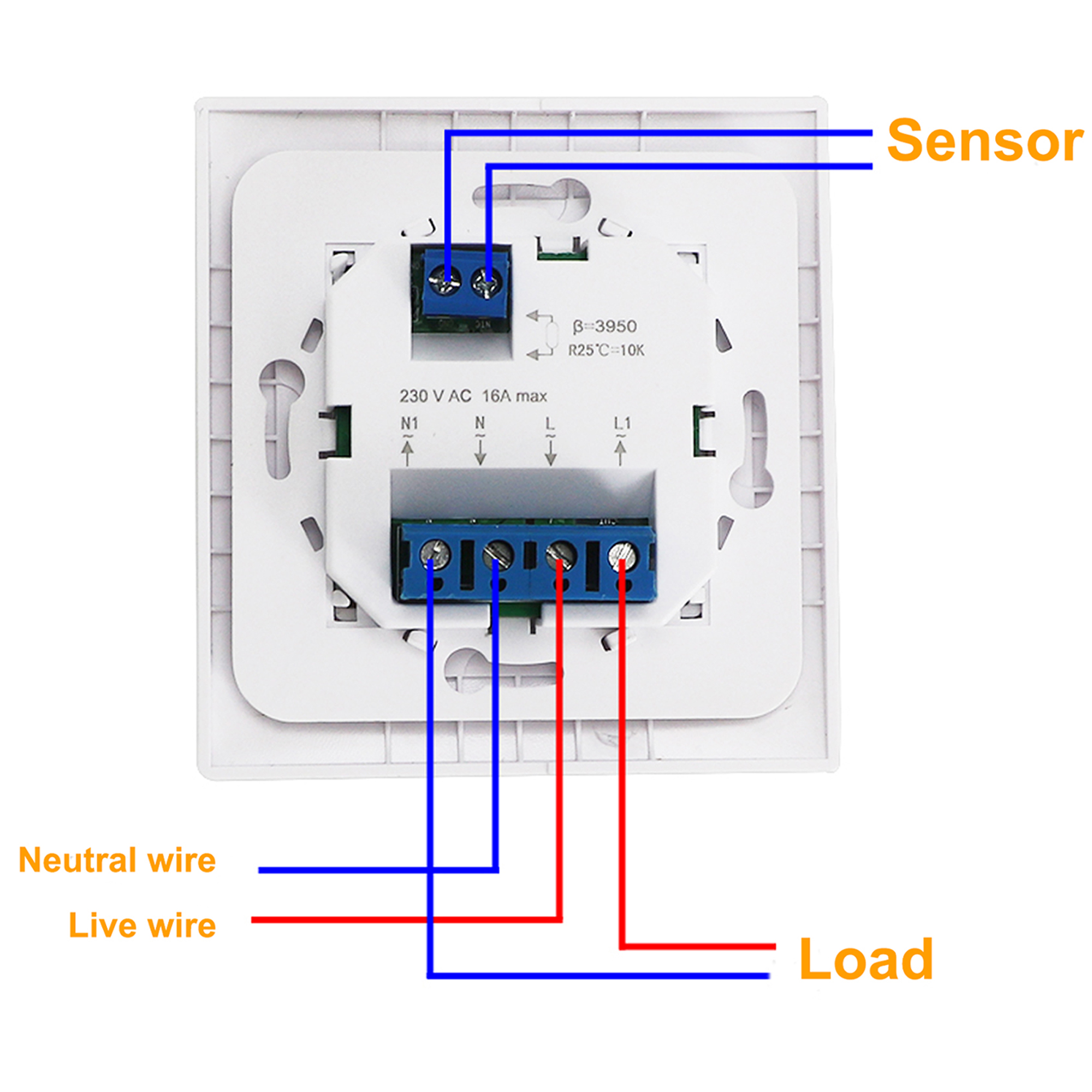 Minco Heat Raumbodenheizungsthermostat 230 V AC, 50/60 Hz 16 A mechanischer manueller Temperaturregler mit externem Sensor