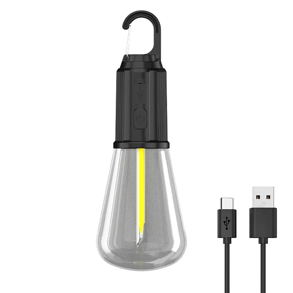Luce da campeggio a LED Type-C USB ricaricabile impermeabile 400mAh 100LM Luce per tenda con gancio 3 modalità di illuminazione esterna