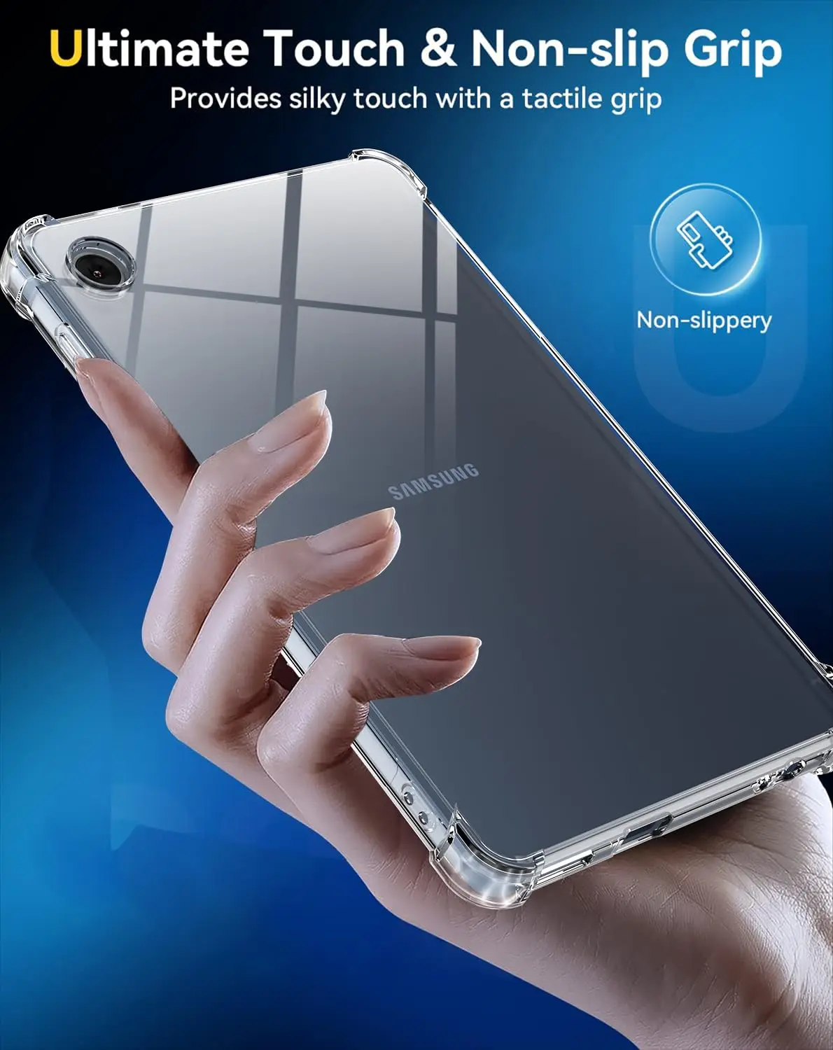Funda para Samsung Galaxy Tab A9+ A9 Plus 11 pulgadas Funda de silicona TPU flexible Parachoques con esquinas reforzadas Protección transparente
