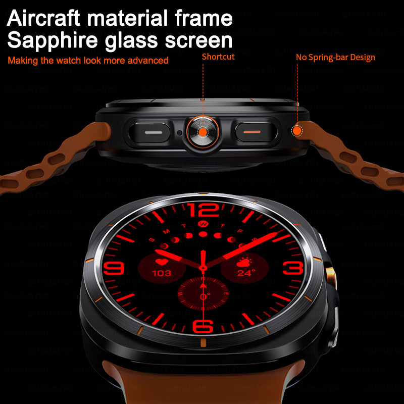New For Samsung Galaxy Watch Ultra New GPS Track Smart Watch Men Amoled Always Display Blood Sugar Clock BT Talk NFC Smart Watch