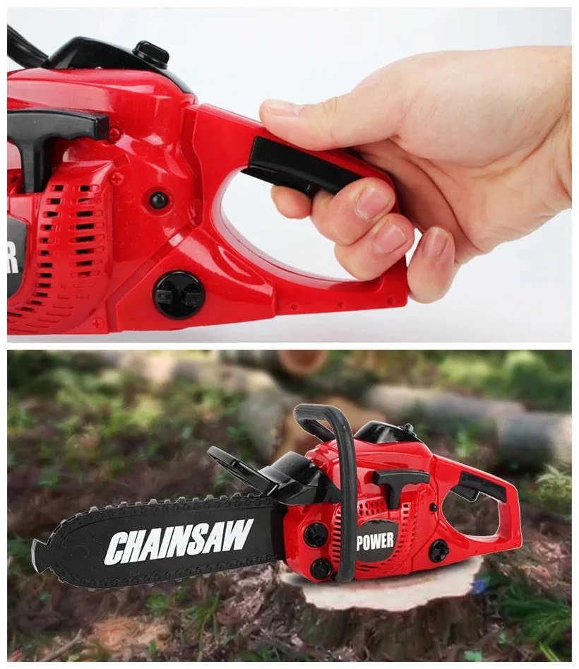 Large Size Children Electronic Chainsaw Kids Play Tools Pretend Play Tool Kits Electric Saw Children Simulated Play House Toy