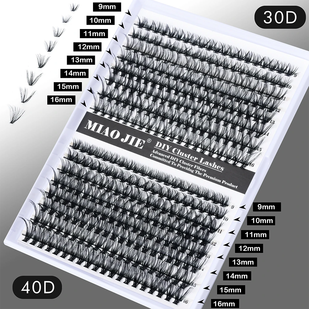 MIAOJIE 30D 40D 60D ถาดผสมขนตา 3D รัสเซีย Volume Eye Lashes Soft Natural Lashes Mink Lash Cluster ขนตาปลอม